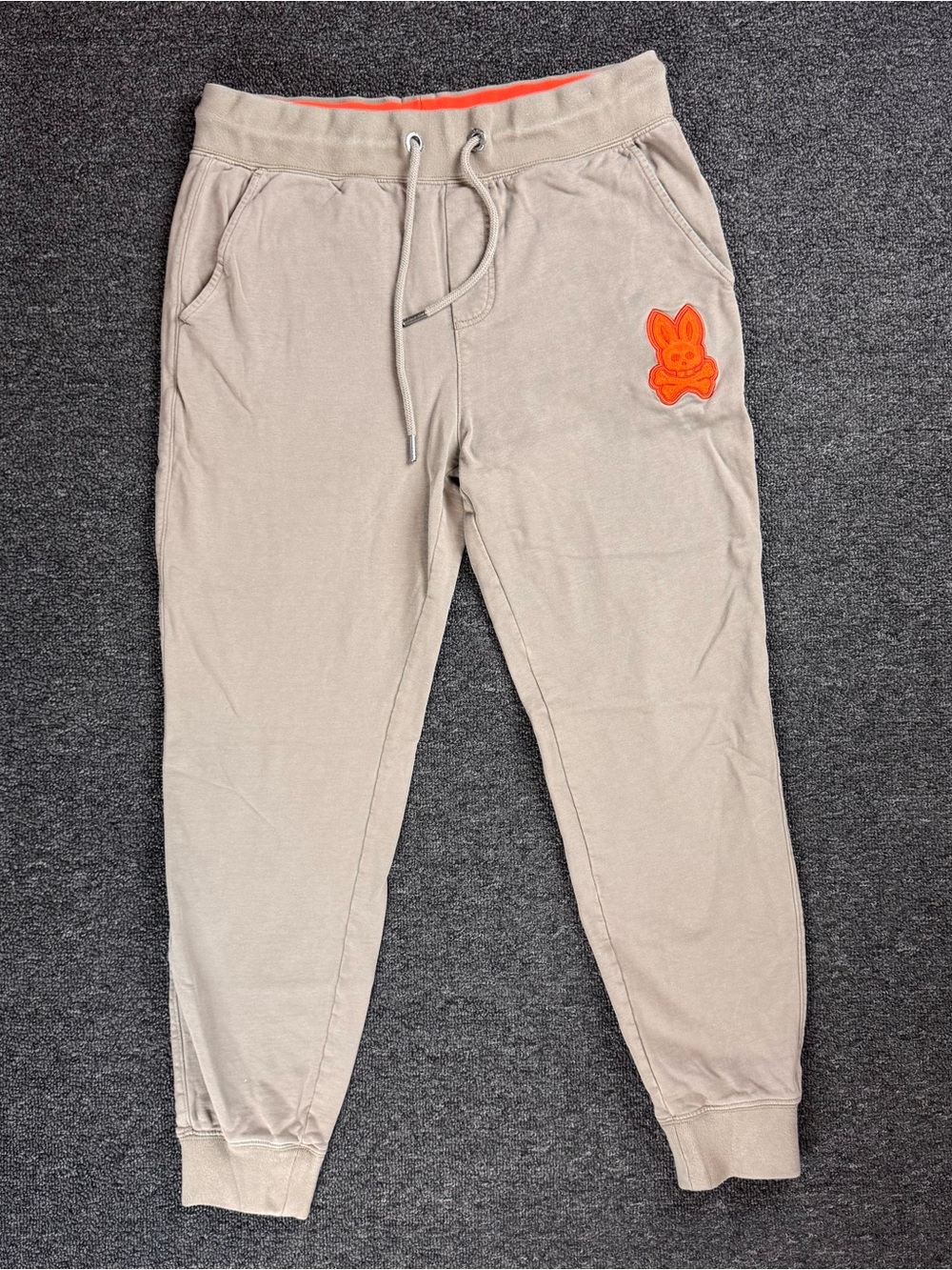 Psycho Bunny Tan Sweatpants Joggers Mens Small With Large Embroidered Logo